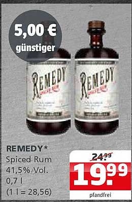 REMEDY Spiced Rum 0,7 l – jetzt reduziert!