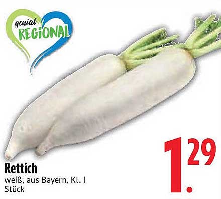 Rettich weiß, aus Bayern, KL. I, Stück
