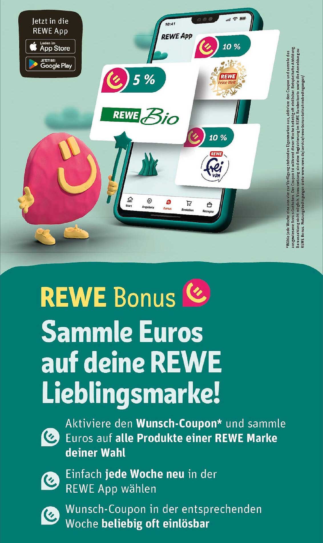 REWE Bonus: Sammle Euros auf deine REWE Lieblingsmarke!