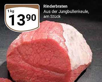 Rinderbraten aus der Jungbullenkeule, am Stück