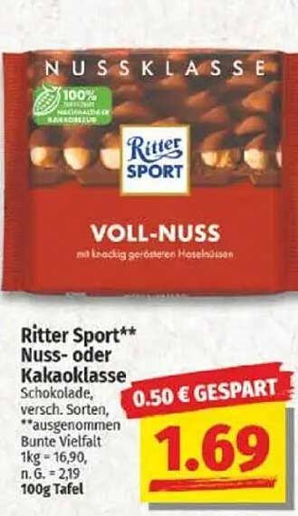 Ritter Sport Voll-Nuss Schokolade