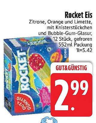 Rocket Eis - Zitrone, Orange und Limette, 12 Stück