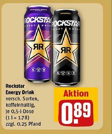 Rockstar Energy Drink, verschiedene Sorten, 0,5 l Dose