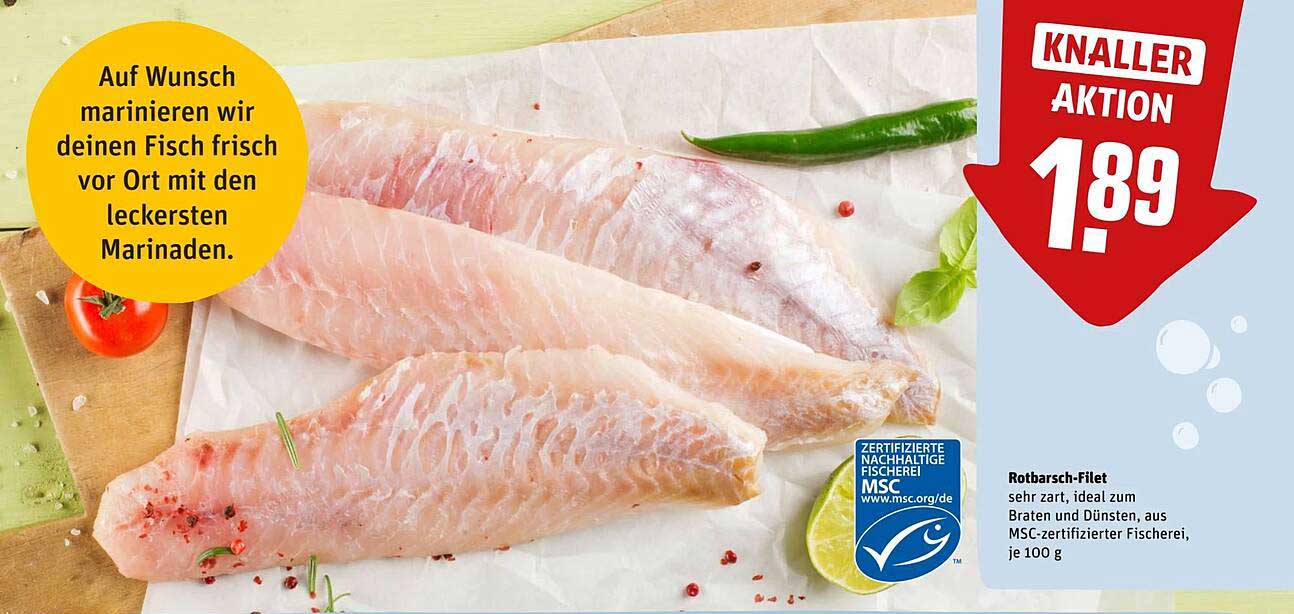 Rotbarsch-Filet sehr zart, ideal zum Braten und Dünsten, aus MSC-zertifizierter Fischerei