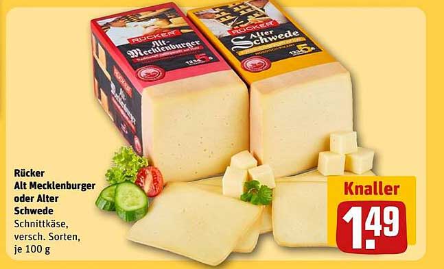 Rücker Alt Mecklenburger oder Alter Schwede Schnittkäse, 100 g