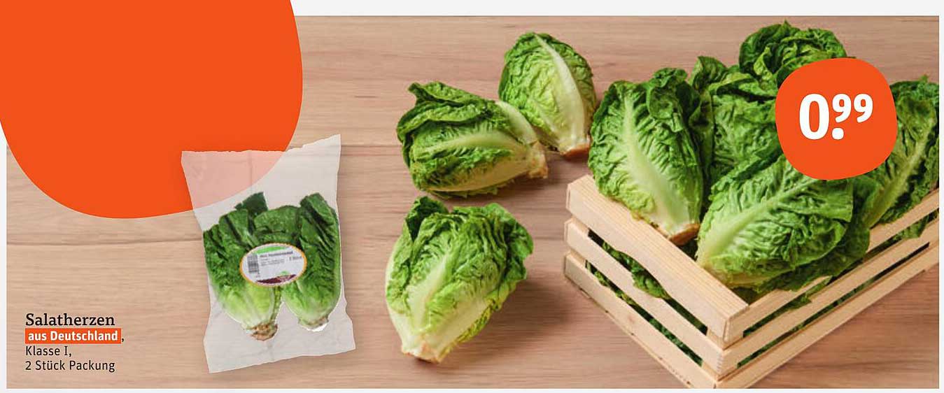 Salatherzen aus Deutschland, Klasse I, 2 Stück Packung
