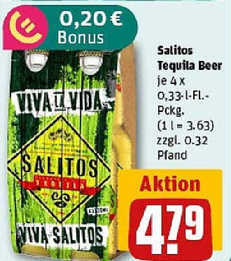 Salitos Tequila Beer 4 x 0,33-L-Flasche zum Aktionspreis