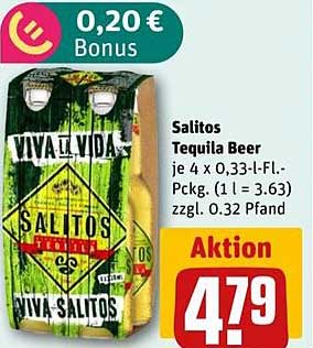 Salitos Tequila Beer 4 x 0,33 L-Florentiner Pckg.