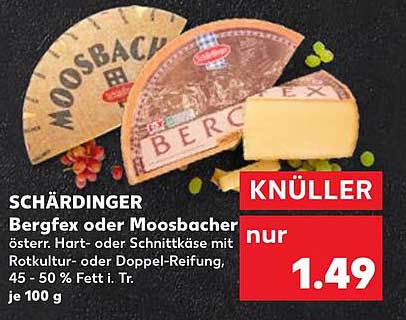 SCHÄRDINGER Bergfex oder Moosbacher - Käse für Genießer