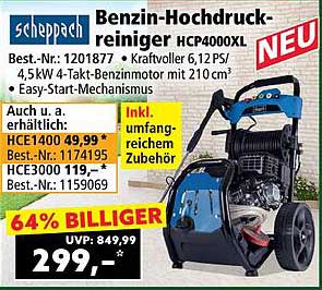 Scheppach Benzin-Hochdruckreiniger HCP4000XL – NEU