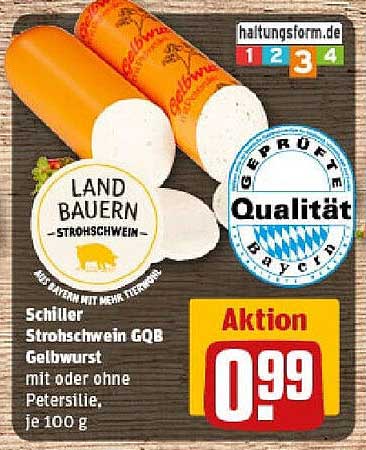 Schiller Strohswein GQB Gelbwurst mit oder ohne Petersilie, je 100 g