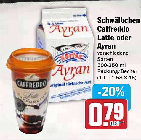 Schwälbchen Caffreddo Latte oder Ayran - verschiedene Sorten