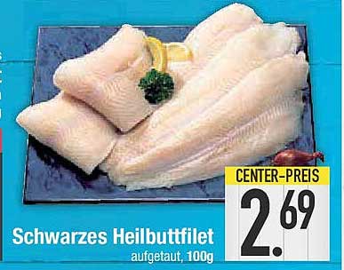 Schwarzes Heilbuttfilet (aufgetaut, 100g)