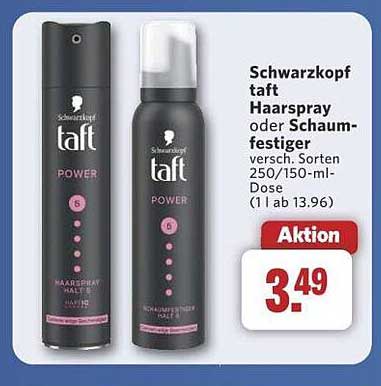 Schwarzkopf taft Haarspray oder Schaumfestiger 250/150-ml-Dose