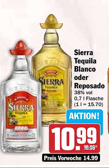 Sierra Tequila Blanco oder Reposado