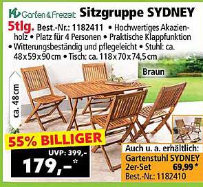 Sitzgruppe SYDNEY – 5-teiliges Set für Ihren Garten