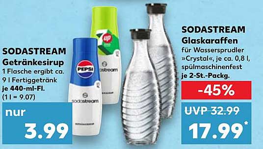 SODASTREAM Glasflasche für Wassersprudler »Crystal« 2er-Pack