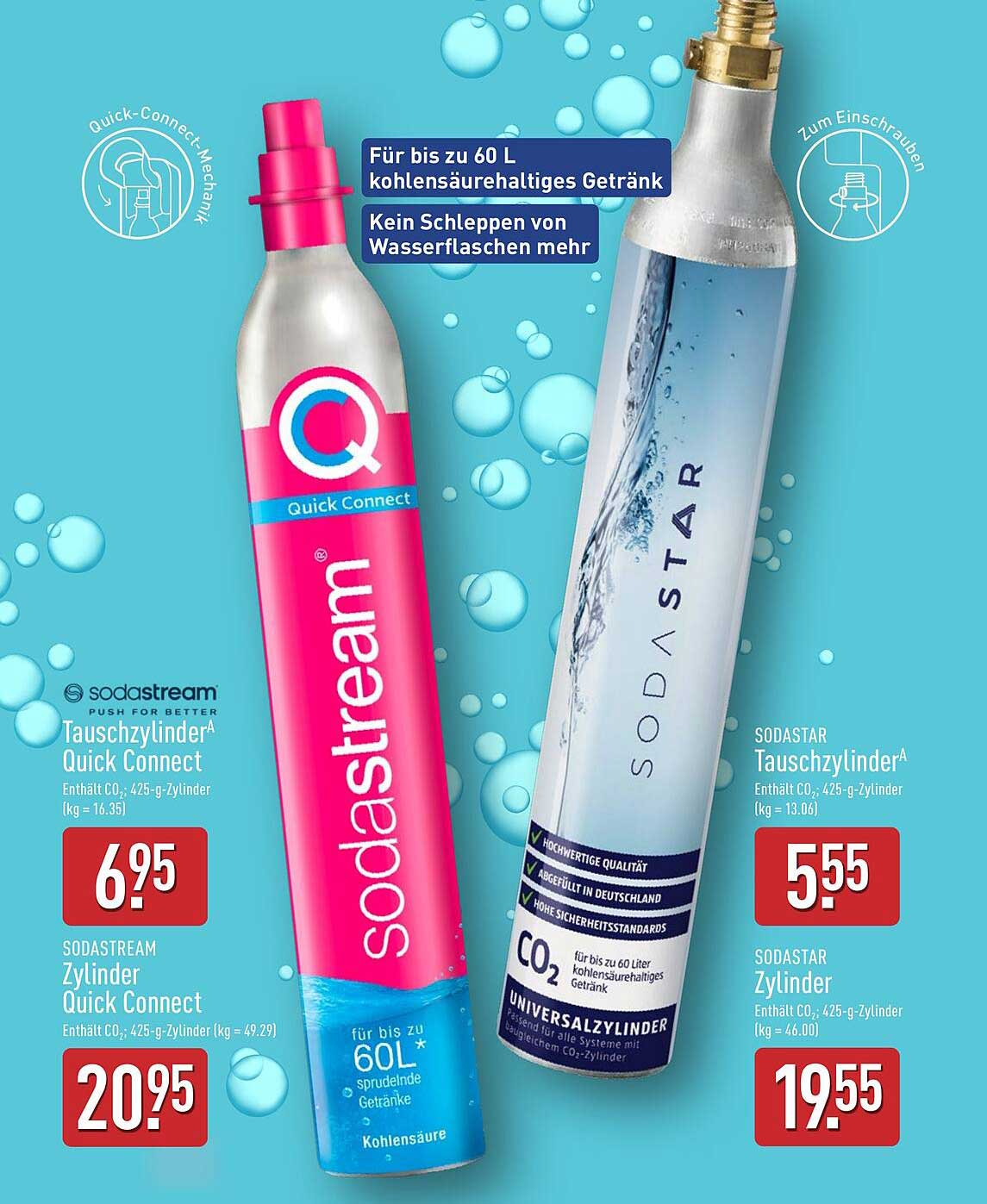 Sodastream Tauschzylinder Quick Connect - für sprudelnde Genussmomente!