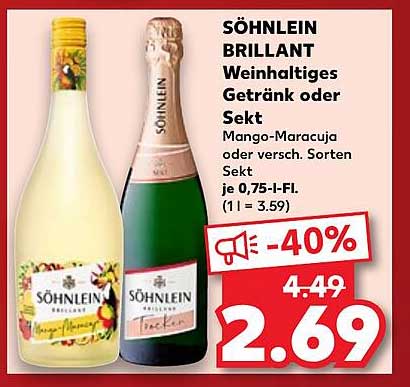 SÖHNLEIN BRILLANT Weinholdiges Getränk oder Sekt