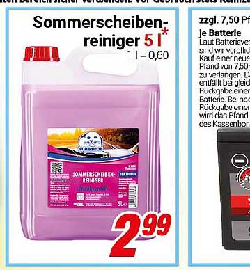 Sommerscheibenreiniger 5 L für nur 2,99