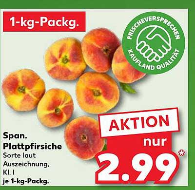 Spanische Plattpfirsiche - 1-kg-Packung