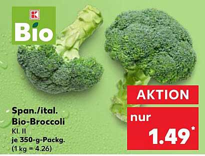 Spanisch/italienischer Bio-Broccoli, 350 g, Aktion nur 1,49 €