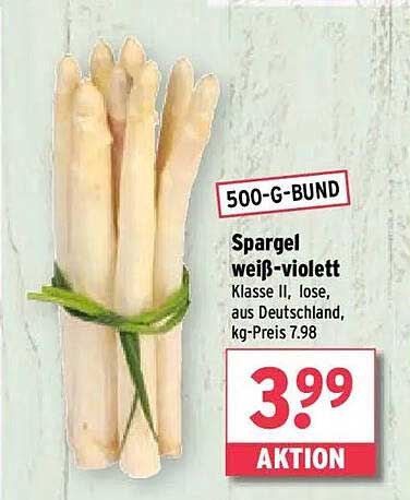 Spargel weiß-violett - 500-G-Bund