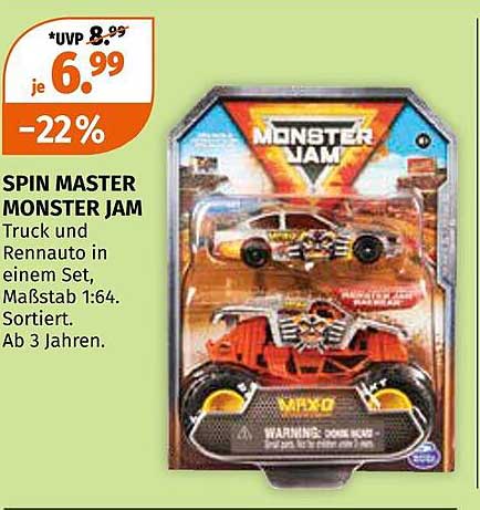 SPIN MASTER MONSTER JAM Truck und Rennauto im Set