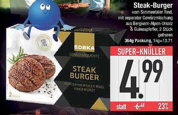 Steak-Burger vom Simmentaler Rind - jetzt im E-Center
