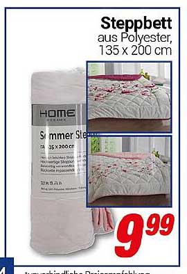 Steppbett aus Polyester, 135 x 200 cm