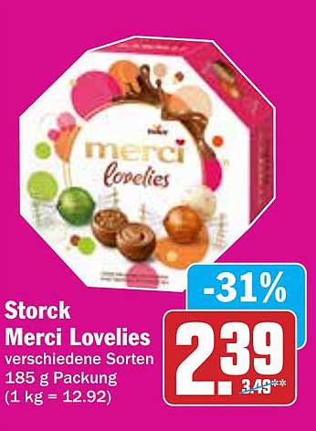 Storck Merci Lovelies verschiedene Sorten 185 g Packung