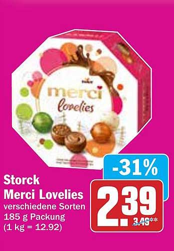 Storck Merci Lovelies verschiedene Sorten 185 g Packung