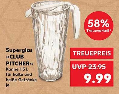 Superglas »CLUB PITCHER« Kanne 1,5 l, für kalte und heiße Getränke