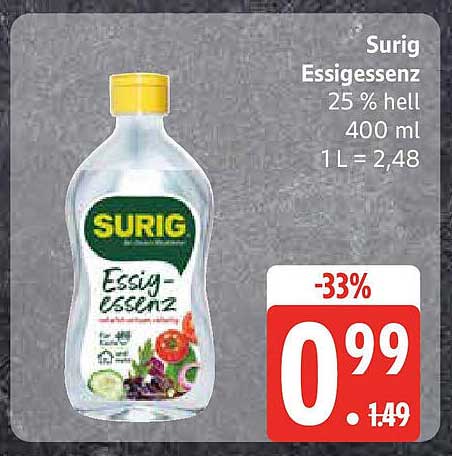 Surig Essigessenz 25 % hell 400 ml