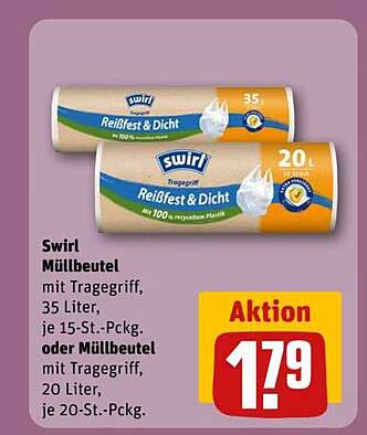 Swirl Müllbeutel mit Tragegriff 35 Liter, je 15-St.-Pck. oder 20 Liter, je 20-St.-Pck.