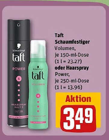 Taft Schaumfestiger Volumen oder Haarspray Power