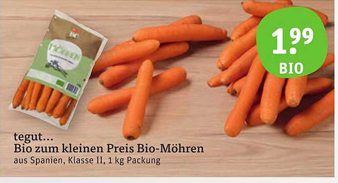 tegut... Bio zum kleinen Preis Bio-Möhren, 1 kg Packung