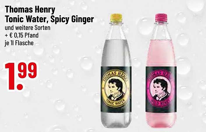 Thomas Henry Tonic Water, Spicy Ginger und weitere Sorten