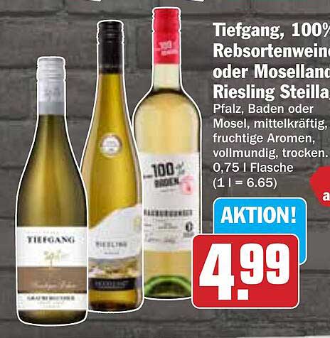 Tiefgang, 100% Rebsortenwein oder Moselland Riesling Steilla