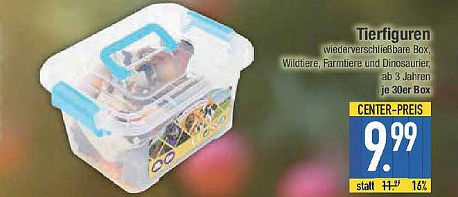 Tierfiguren - wiederverschließbare Box, Wildtiere, Farmtiere und Dinosaurier, ab 3 Jahren – je 30er Box