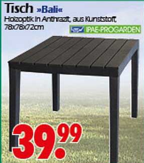 Tisch »Balif« Holzoptik in Anthrazit, aus Kunststoff, 78x78x72cm