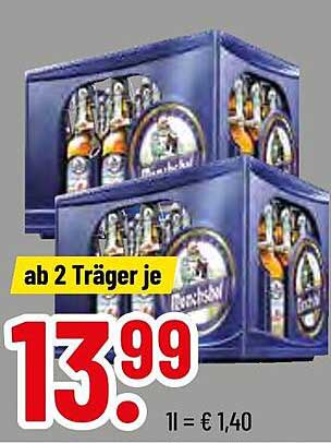 Trinkgut Bier Angebot: 2 Träger zum sensationellen Preis von 13,99 €