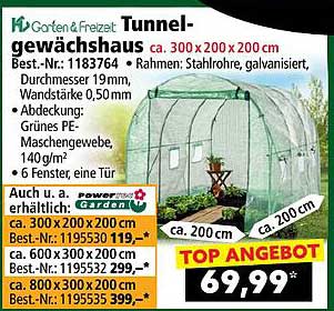 Tunnelgewächshaus ca. 300 x 200 x 200 cm