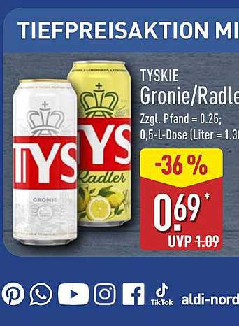 TYSKIE Gronie/Radler 0,5-L-Dose