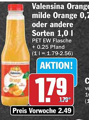 Valensina milde Orange 0,7 l oder andere Sorten 1,0 l