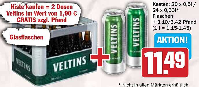 Veltins Bierkasten + Gratis Dosen – Aktion