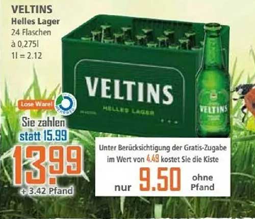 VELTINS Helles Lager 24 Flaschen à 0,275l