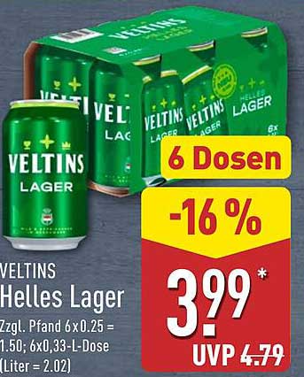 Veltins Helles Lager – 6 Dosen