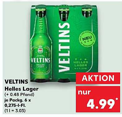 Veltins Helles Lager - Packung mit 6 x 0,275L