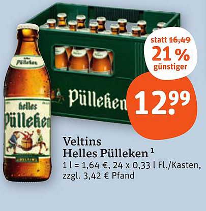 Veltins Helles Pülleken 24er Kasten